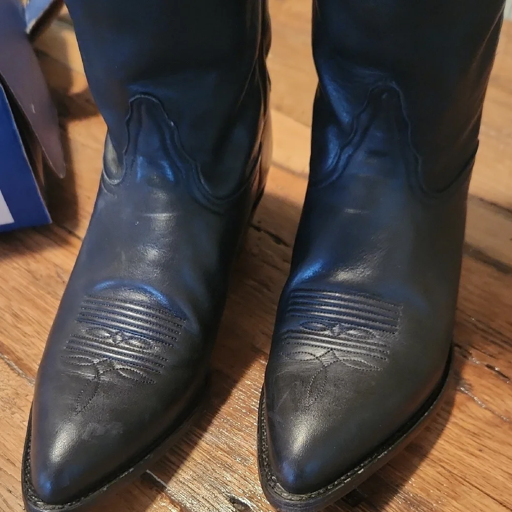 Tony Lama Black Heeled Boots - Picture 7 of 12